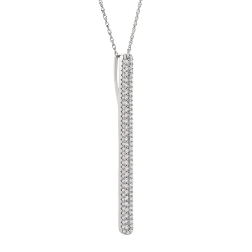 1/2 Ct. Tw. Diamond Vertical Pendant In 10K White Gold