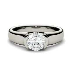 1 Ct. Tw. Lab Created Moissanite Ring In 14K White Gold