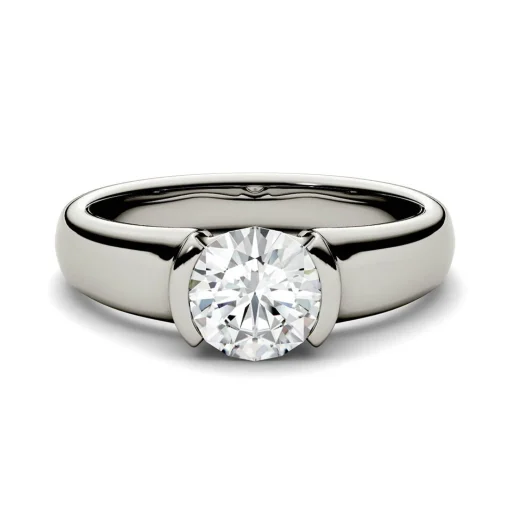 1 Ct. Tw. Lab Created Moissanite Ring In 14K White Gold