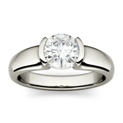 1 Ct. Tw. Lab Created Moissanite Ring In 14K White Gold