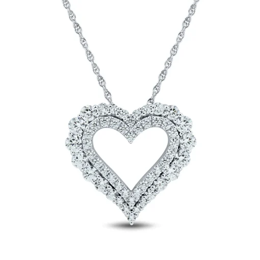 1 1/4 Ct. Tw. Lab Grown Diamond Heart Pendant In 14K White Gold