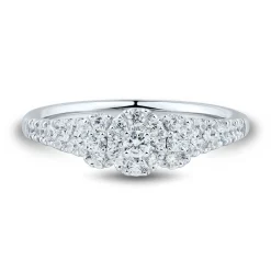 1/2 Ct. Tw. Lab Grown Diamond Halo Promise Ring In 14K White Gold