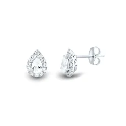 1 Ct. Tw. Lab Grown Diamond Stud Earrings In 14K White Gold