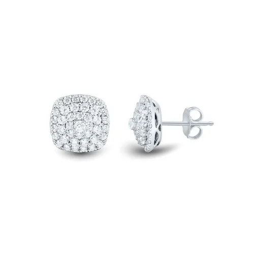 1 Ct. Tw. Lab Grown Diamond Stud Earrings In 14K White Gold