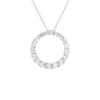 1 Ct. Tw. Lab Grown Diamond Circle Pendant In 14K White Gold