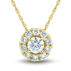 1/4 Ct. Tw. Lab Grown Diamond Halo Pendant In 14K Gold