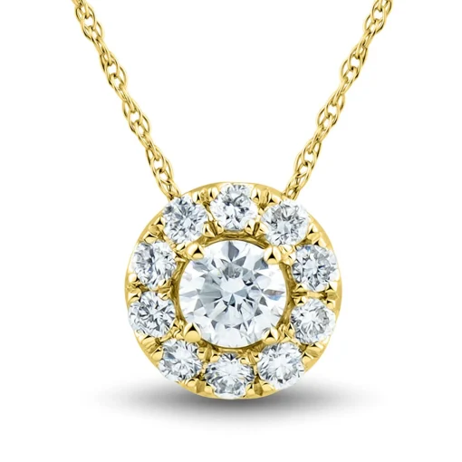 1/4 Ct. Tw. Lab Grown Diamond Halo Pendant In 14K Gold