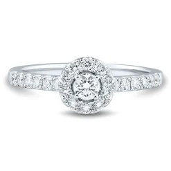 1/2 Ct. Tw. Lab Grown Diamond Halo Ring In 14K White Gold