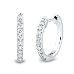 1/4 Ct. Tw. Lab Grown Diamond Hoop Earrings In 14K White Gold