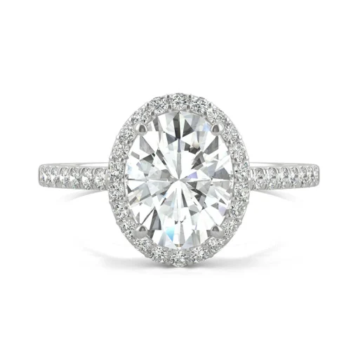 2 3/8 Ct. Tw. Moissanite Halo Ring In 14K White Gold