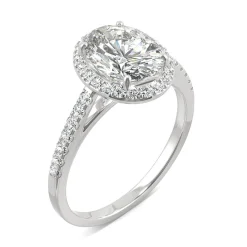 2 3/8 Ct. Tw. Moissanite Halo Ring In 14K White Gold