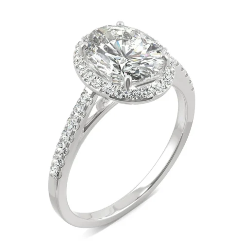2 3/8 Ct. Tw. Moissanite Halo Ring In 14K White Gold