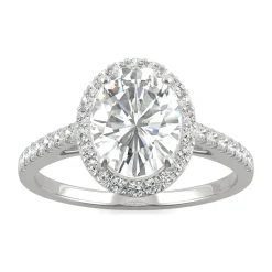2 3/8 Ct. Tw. Moissanite Halo Ring In 14K White Gold