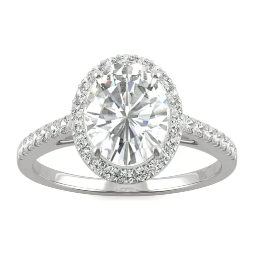 2 3/8 Ct. Tw. Moissanite Halo Ring In 14K White Gold