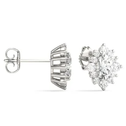1 3/8 Ct. Tw. Moissanite Halo Stud Earrings In 14K White Gold