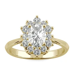 1 1/4 Ct. Tw. Moissanite Oval Ring In 14K Yellow Gold