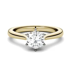 1 Ct. Tw. Moissanite Solitaire Ring In 14K Yellow And White Gold