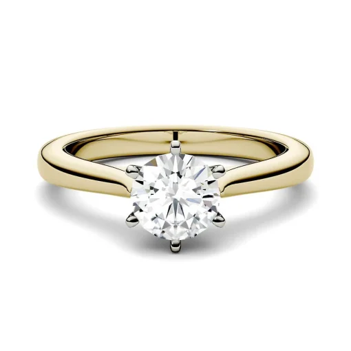 1 Ct. Tw. Moissanite Solitaire Ring In 14K Yellow And White Gold