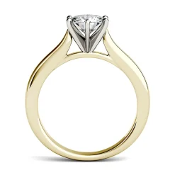 1 Ct. Tw. Moissanite Solitaire Ring In 14K Yellow And White Gold