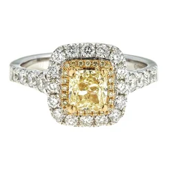 1 3/4 Ct. Tw. Yellow & White Diamond Ring In 18K White & Yellow Gold