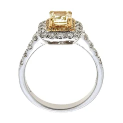 1 3/4 Ct. Tw. Yellow & White Diamond Ring In 18K White & Yellow Gold