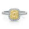3/4 Ct. Tw. Yellow & White Diamond Ring In 14K White & Yellow Gold