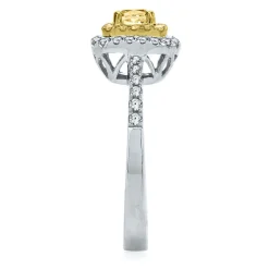 3/4 Ct. Tw. Yellow & White Diamond Ring In 14K White & Yellow Gold