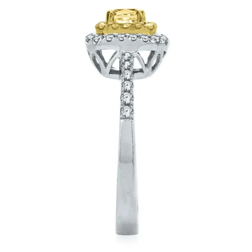 3/4 Ct. Tw. Yellow & White Diamond Ring In 14K White & Yellow Gold