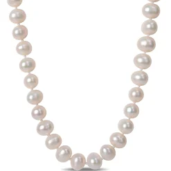 Cultured Freshwater Pearl Necklace In Sterling Silver, 7.5-8Mm, 24"