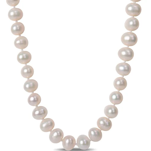 Cultured Freshwater Pearl Necklace In Sterling Silver, 7.5-8Mm, 24"