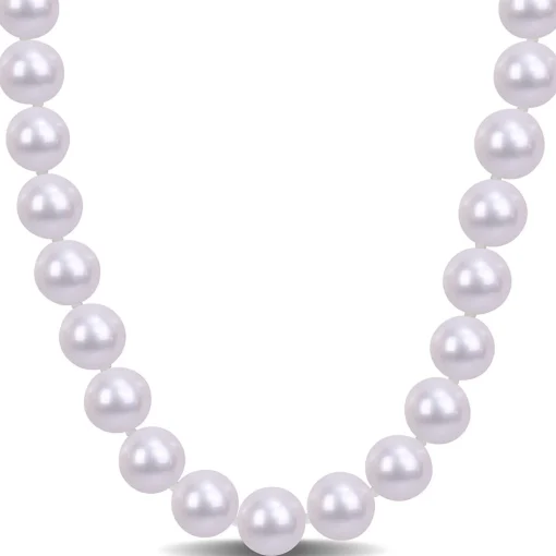 Cultured Freshwater Pearl Necklace In Sterling Silver, 9-10Mm, 18"