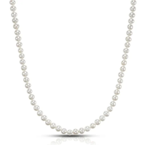 Cultured Freshwater Pearl Necklace In 14K Yellow Gold, 6 Mm, 18"