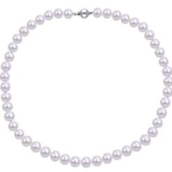 Cultured Freshwater Pearl Necklace In Sterling Silver, 9-10Mm, 18"