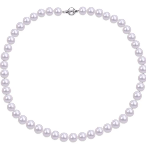 Cultured Freshwater Pearl Necklace In Sterling Silver, 9-10Mm, 18"