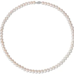 Cultured Freshwater Pearl Necklace In Sterling Silver, 7.5-8Mm, 24