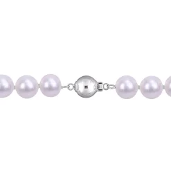 Cultured Freshwater Pearl Necklace In Sterling Silver, 9-10Mm, 18