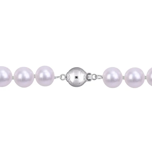 Cultured Freshwater Pearl Necklace In Sterling Silver, 9-10Mm, 18"