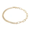 Curb And Paperclip Chain Bracelet In Vermeil