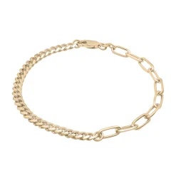 Curb And Paperclip Chain Bracelet In Vermeil