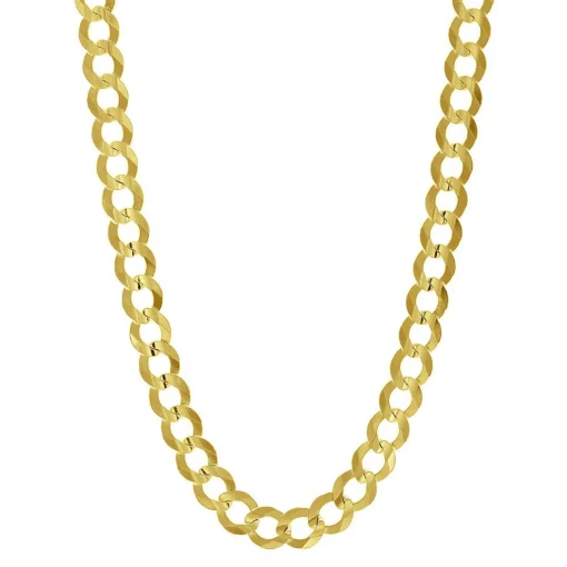 Curb Chain In 14K Yellow Gold, 8.2Mm, 24"