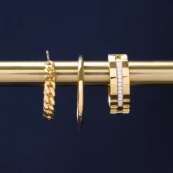 Curb Chain Open Hoop Earrings In Vermeil, 16Mm