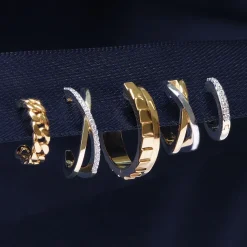 Curb Chain Open Huggie Hoop Earrings In Vermeil, 11Mm