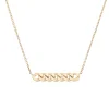Curb Link Horizontal Bar Necklace In Vermeil