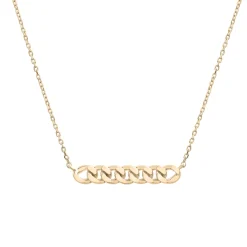 Curb Link Horizontal Bar Necklace In Vermeil
