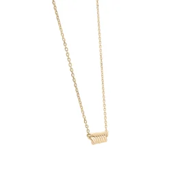 Curb Link Horizontal Bar Necklace In Vermeil