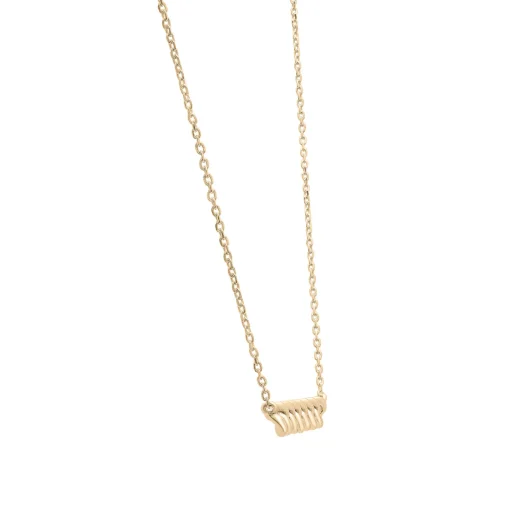 Curb Link Horizontal Bar Necklace In Vermeil