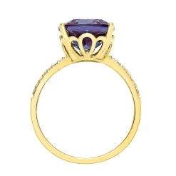 Cushion-Cut Lab Created Alexandrite Ring In 10K Yellow Gold