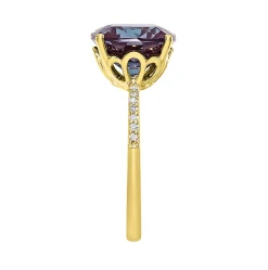 Cushion-Cut Lab Created Alexandrite Ring In 10K Yellow Gold