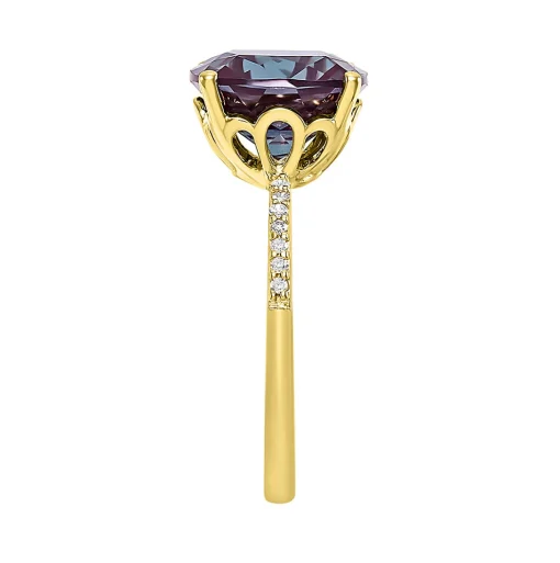 Cushion-Cut Lab Created Alexandrite Ring In 10K Yellow Gold