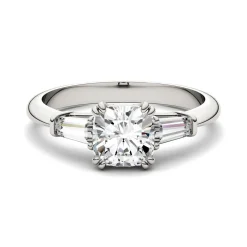 Cushion-Cut Moissanite Ring In Platinum (1 3/8 Ct. Tw.)